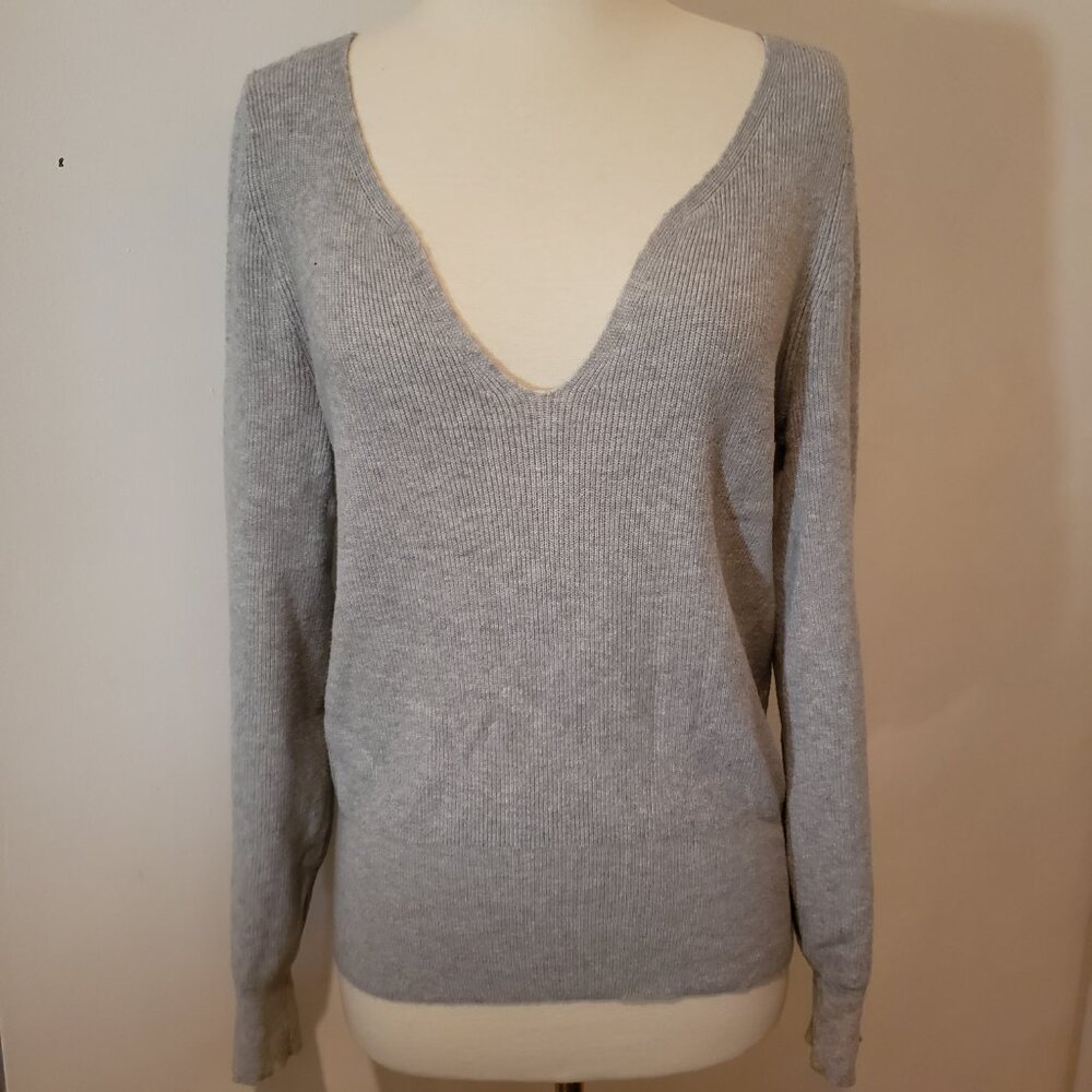 Leith Light Gray Ribbed Sweater - Picture 6 of 14